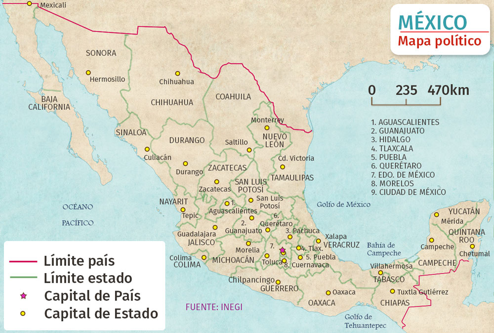 Mapa de la república